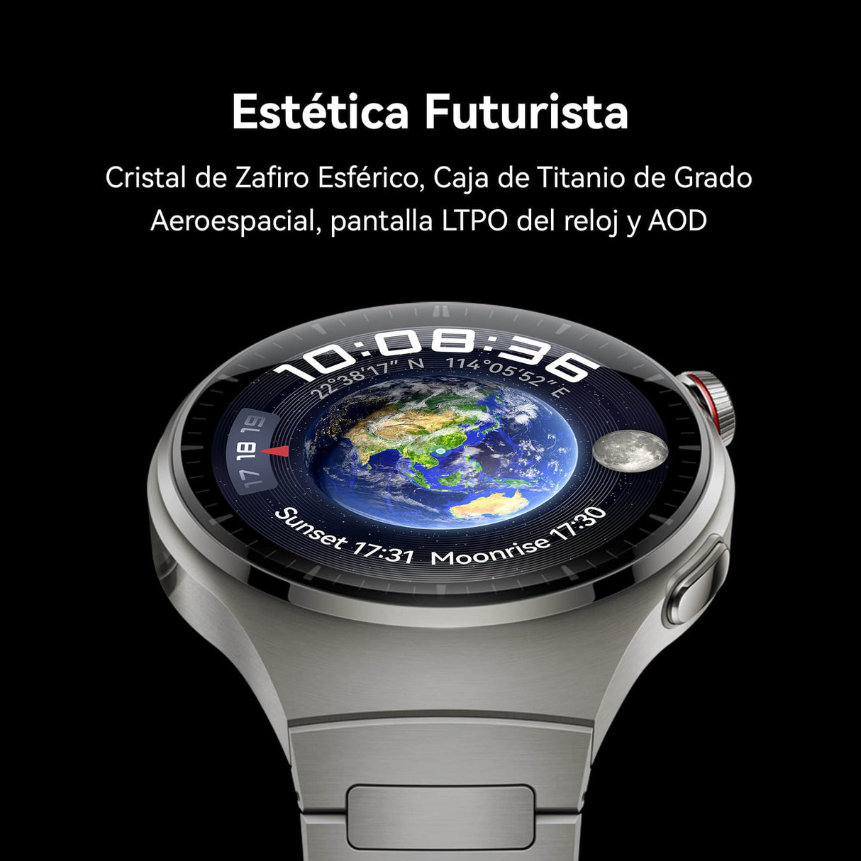 HUAWEI Watch 4 Pro Smartwatch, Cristal Curvo 3D, Controla Tu Salud, Llamadas Móviles Esim, Otras Interacciones, duración de Batería hasta 21 días, Compatible con Android e iOS, Titanio