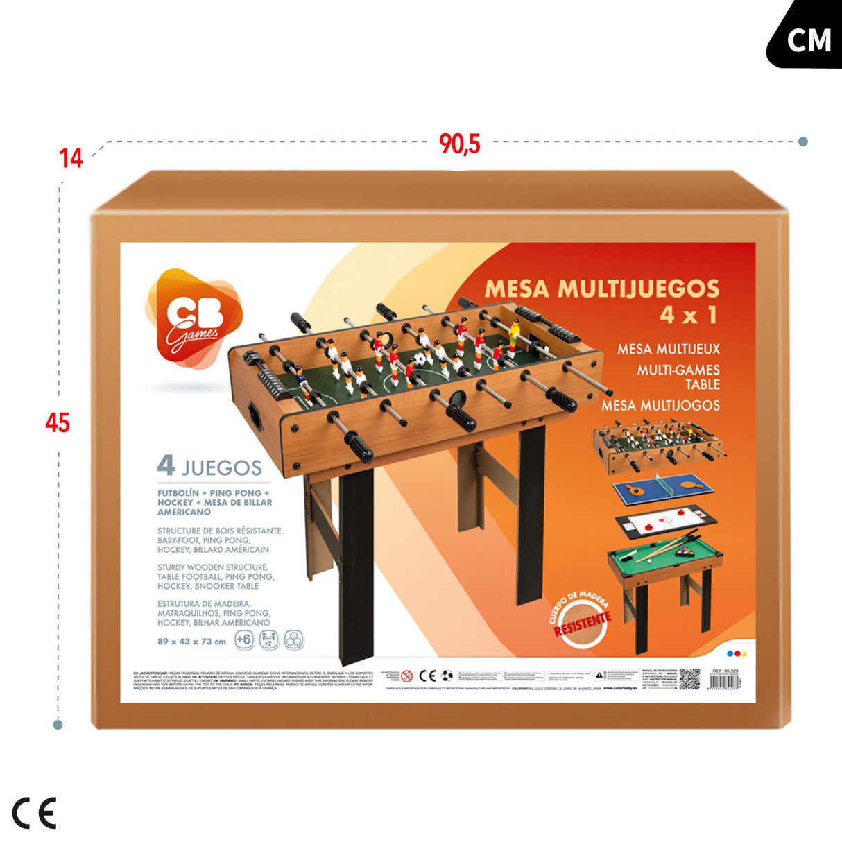 ColorBaby CB Games - Mesa multijuegos 4 en 1 con Patas (85328)