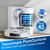 ECOVACS DEEBOT N20 Plus Robot Aspirador y fregasuelos, Potencia de succión de 8000 Pa, estación Dustbagless PureCyclone, Anti-enredos de Pelo, Tiempo de Funcionamiento de hasta 300 Minutos