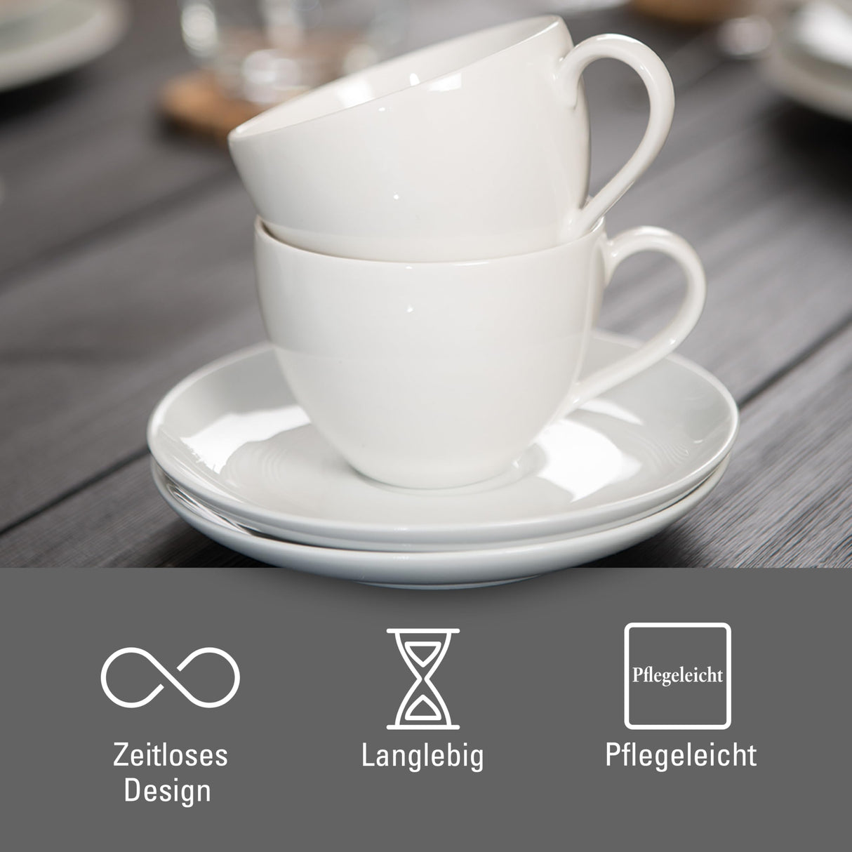 vivo - Villeroy & Boch Group Basic White set de café, 18 piezas CE