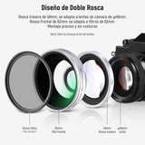 NEEWER Lente de gran angular de 49 mm, 0,75 x y macro adicional de 1,4 x para cámaras de la serie X100, lente HD 2 en 1 con anillo adaptador de 49 mm para cámaras Fujifilm X100 X100S X100F X100T X100V