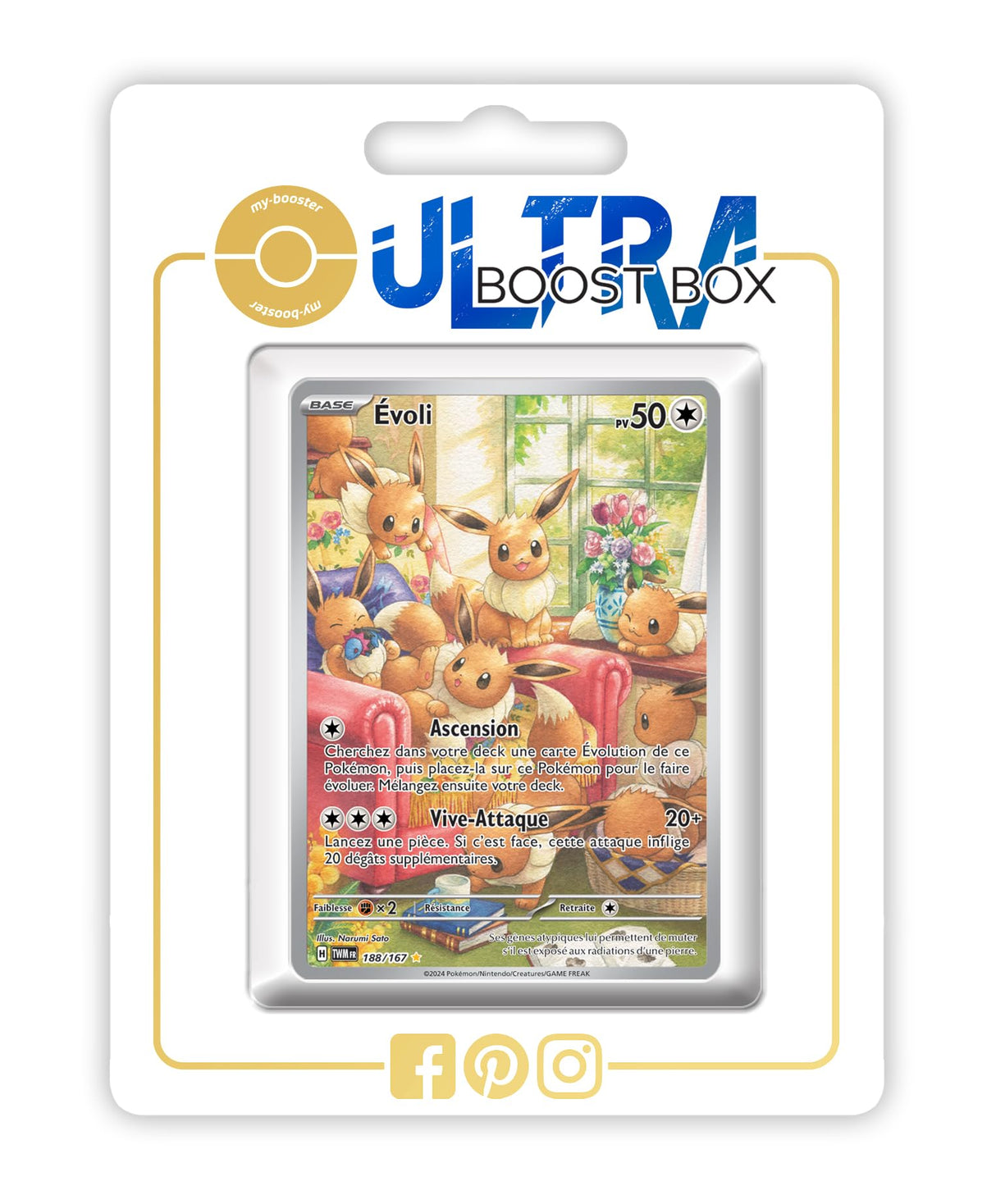 Évoli (Eevee) 188/167 Alternativo Pokémon Gallery Secreta - Ultraboost X Écarlate et Violet 6 - Mascarade Crépusculaire Box de 10 cartas Pokémon Francés
