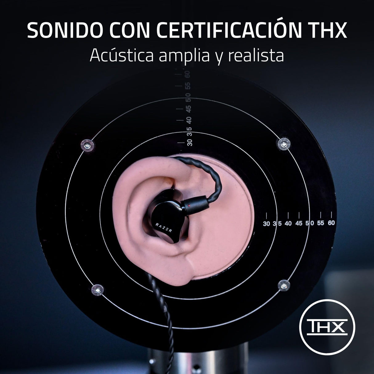 Razer Moray - Monitor de Streaming ergonómico con Cable (diseño acústico híbrido de Doble Controlador, Forma ergonómica de Perfil bajo, Aislamiento acústico pasivo Superior) Negro