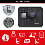 Master Lock Caja fuerte resistente al agua e ignífuga certificada, con capacidad de 23 L, dimensiones 417 x 348 x 478 mm, con combinación digital con teclado retroiluminado