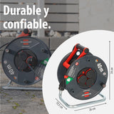 Brennenstuhl Enrollacables Garant V2 IP44 40m exterior (Made in Germany, 3 tomas de corriente con contacto de puesta a tierra, plástico especial)