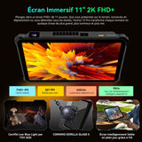 Blackview Active12 Pro Tablet Rugerizada con Proyector de 120", 48GB RAM + 1TB ROM, 30000 mAh/Cargador de 120W, 11 Pulgadas FHD+ Android 15 Rugged Tablet, 108MP + 50MP, Dimensity 7300/Doble 5G LTE