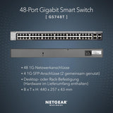 Netgear 48-Port Smart Ethernet Switch (GS748T), Gigabit Switch with 2 x 1G SFP and 2 x 1G Combos, Desktop or Rack Mount