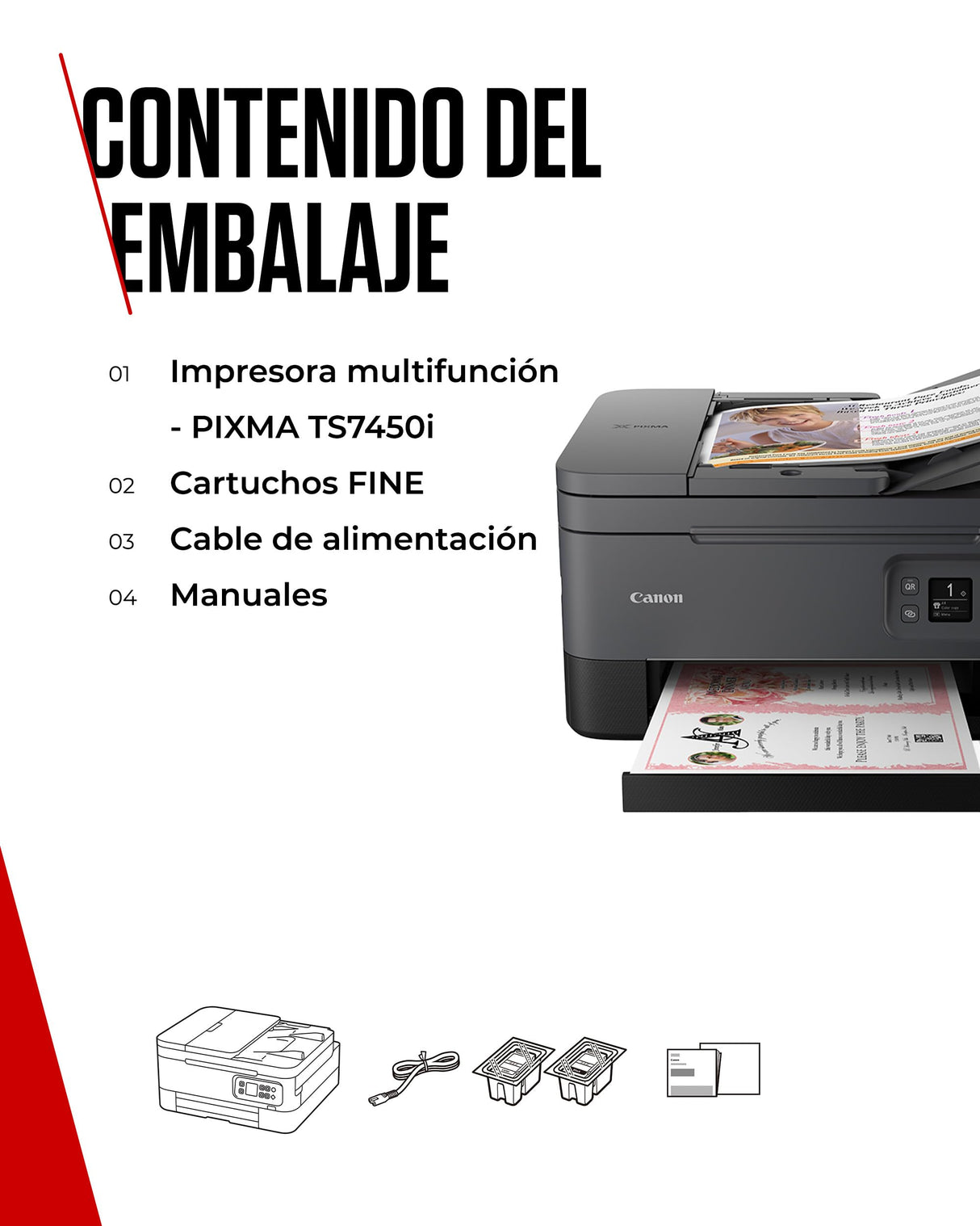 Canon Pixma TS7450i Impresora Multifunción 3 en 1, Sistema de Inyección de Tinta, Impresión, Escaneo y Copia, WiFi, Pixma Print Plan, Impresión a Doble Cara, ADF de 35 Hojas, Bandeja Posterior,Negro