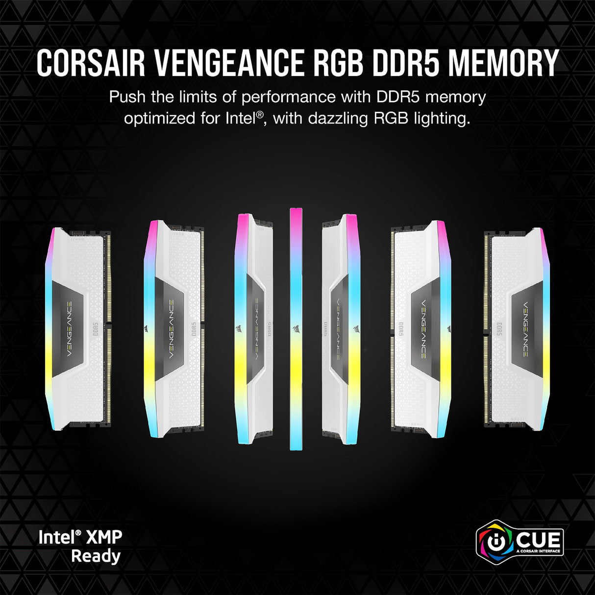 CORSAIR Vengeance RGB DDR5 RAM 64GB (2x32GB) 6000MHz CL30 Intel XMP iCUE Memoria de Ordenador Compatible - Blanco (CMH64GX5M2B6000C30W)
