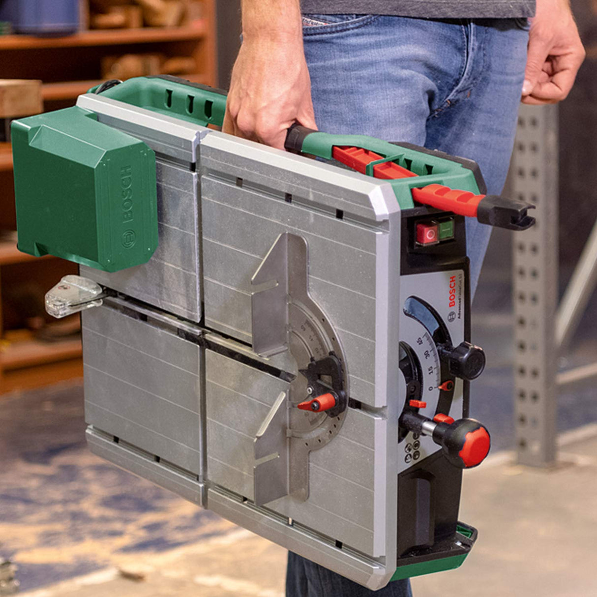 Bosch Home and Garden Sierra de mesa AdvancedTableCut 52 (550 W, tecnología NanoBlade, en caja), Forrest Green