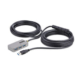 StarTech.com Hub Extensor USB - Cable USB 3.0 de 10m con Hub USB-A de 4 Puertos - Repetidor USB Activo Alimentado por el Bus - con Fuente de 20W - con Protección ESD Nivel 2 (U01043-USB-EXTENDER)