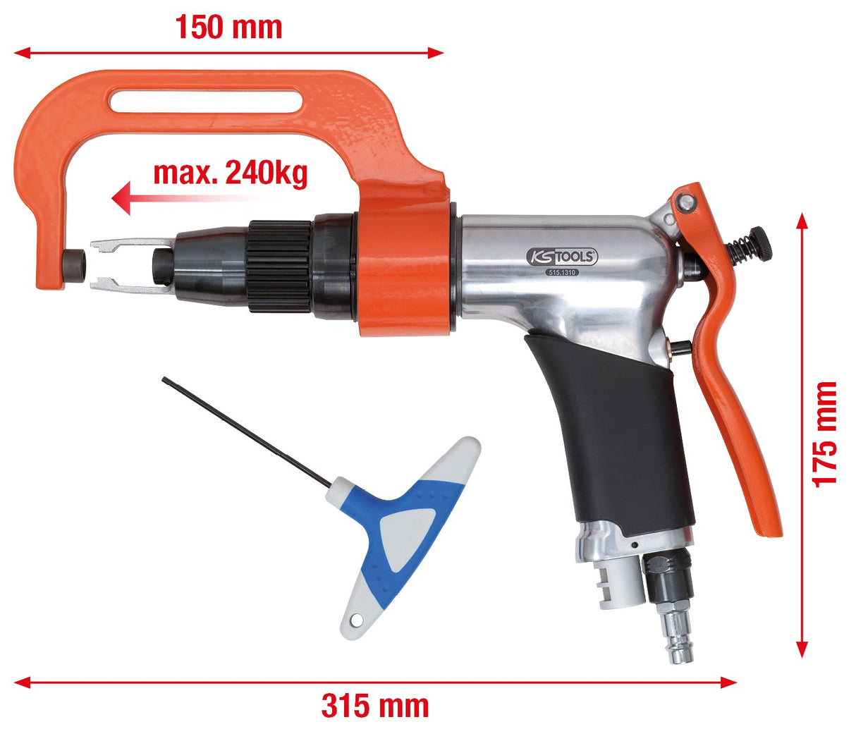 KS Tools 515.1310 Juego de taladro rápido neumático para puntos de soldadura Fastdrill, 3 pzs