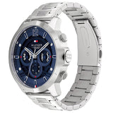 Tommy Hilfiger Reloj Analógico de Cuarzo Multifunción para Hombre con Correa de Acero Inoxidable Plateada - 1710492