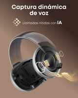 Soundcore AeroClip de Anker, Auriculares Open-Ear, Comodidad de adaptación, Llamadas nítidas con 4 micrófonos con IA, Ajuste Estable, Altavoces de 12 mm para un Sonido Claro, Forma de Anilla Abierta