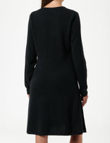 Tommy Hilfiger Vestido Tipo Jersey Soft Wool Flared Sweater Dress Manga Larga, Negro (Black), XL