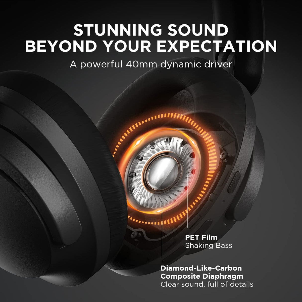 1More SonoFlow Auriculares Inalámbricos con Cancelación Activa de Ruido, 70H Cascos Inalámbricos Bluetooth, Auriculares Supraaurales con LDAC y 12 Modos EQ, Modos Varios, Cómodos y Plegables, Negro