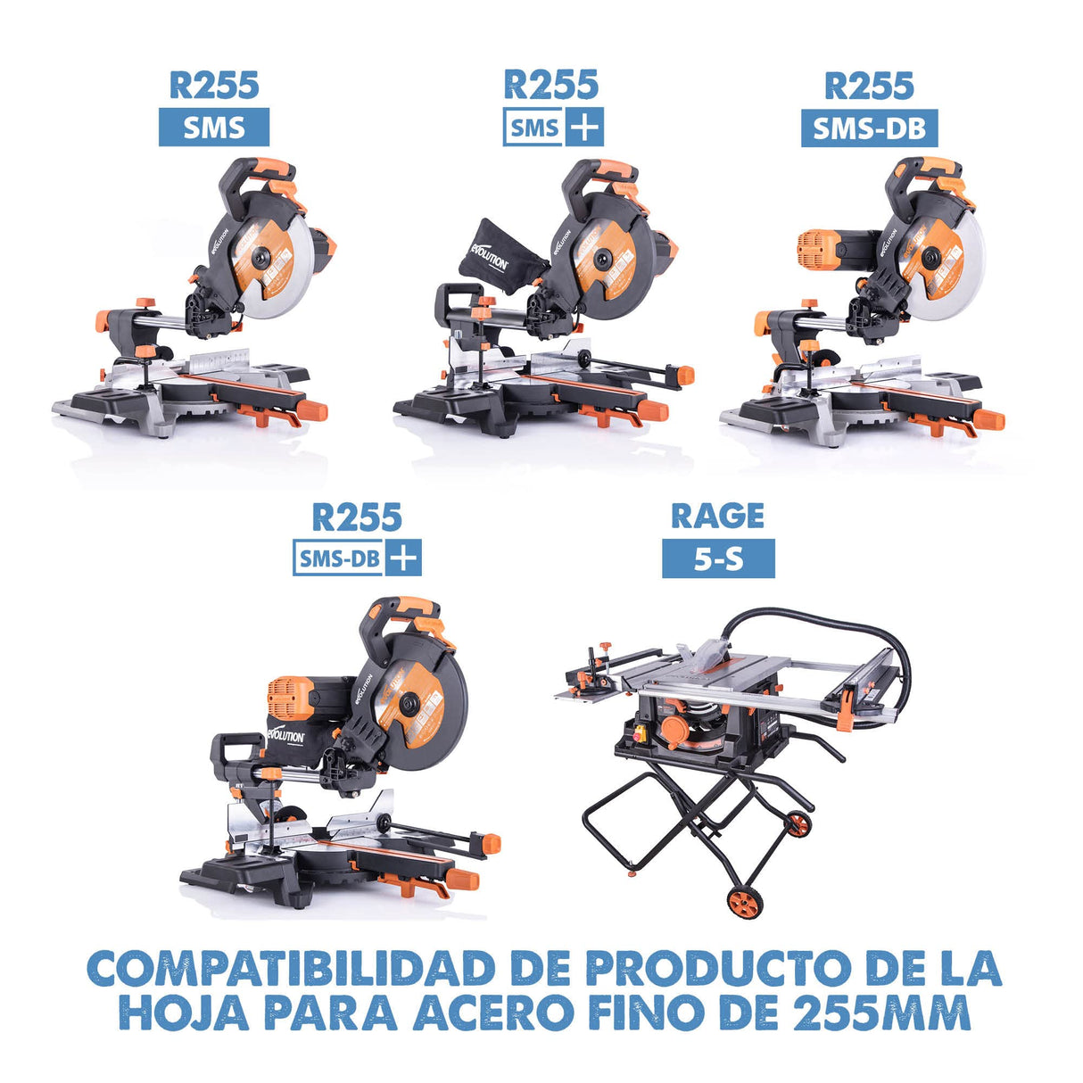 Evolution Hoja de sierra de 255 mm (T255TCT-70MS) de Evolution para cortar acero fino: la hoja de sierra de metal con punta de carburo no genera calor, rebabas ni chispas
