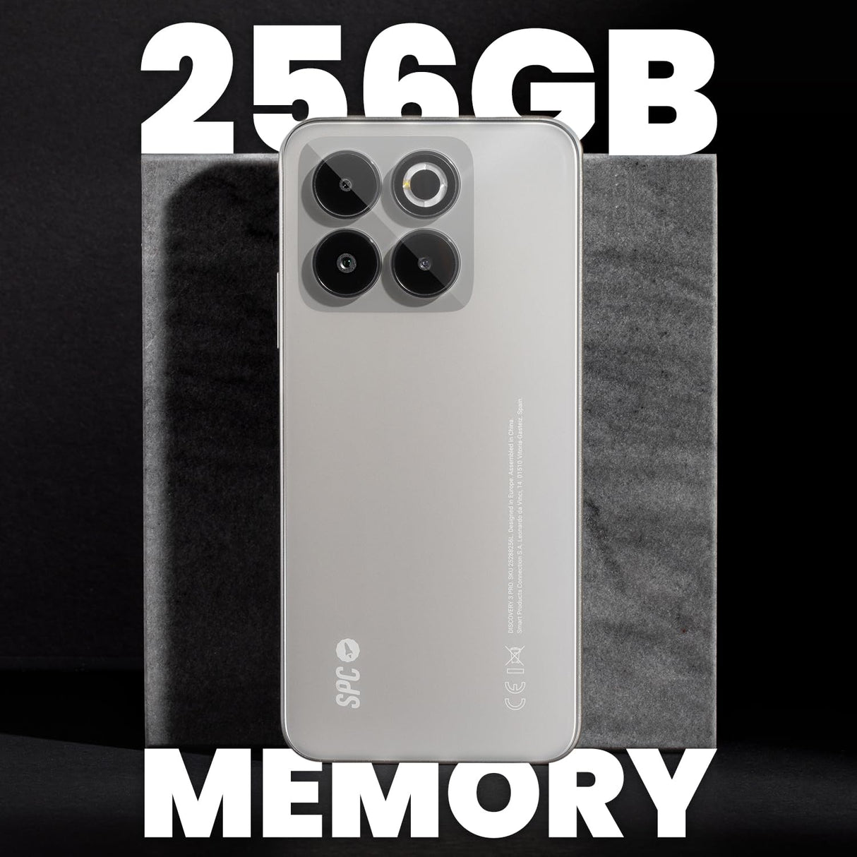 SPC Discovery 3 Pro - Smartphone 6,7” IPS 120Hz | 256GB Memoria Interna y 8GB RAM | Triple cámara AI 50MP y Selfie 32MP | NFC y eSIM | Android 14 | Batería 5000mAh con Carga rápida – Color Lunar Mist