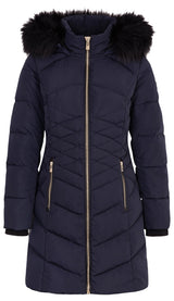 Morgan 242-gcleo Chaqueta Larga de plumón, Azul Marino, 36 para Mujer