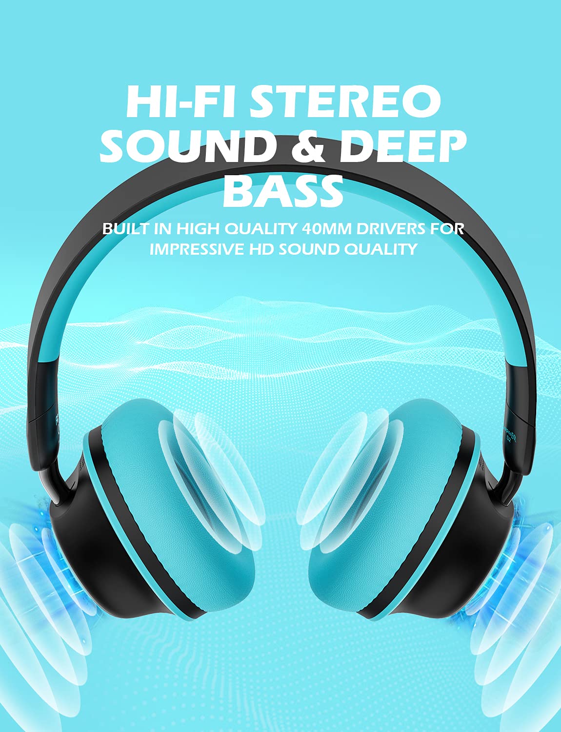 SuperEQ Auriculares con Cancelación Activa de Ruido, S2 Cascos Inalambricos Bluetooth 5.0 con Micrófono CVC 8.0, Bass Profundos, 25 Hrs de Reproducción para PC/Teléfonos Móviles/TV