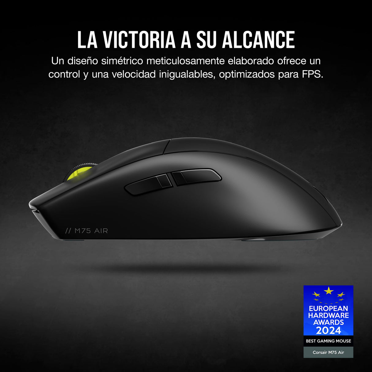 Corsair M75 Air Wireless Ratón Ultraligero para Juegos – 2.4GHz & Bluetooth – 26,000 PPP – hasta 100 Horas de Batería – Compatible con iCUE – Negro