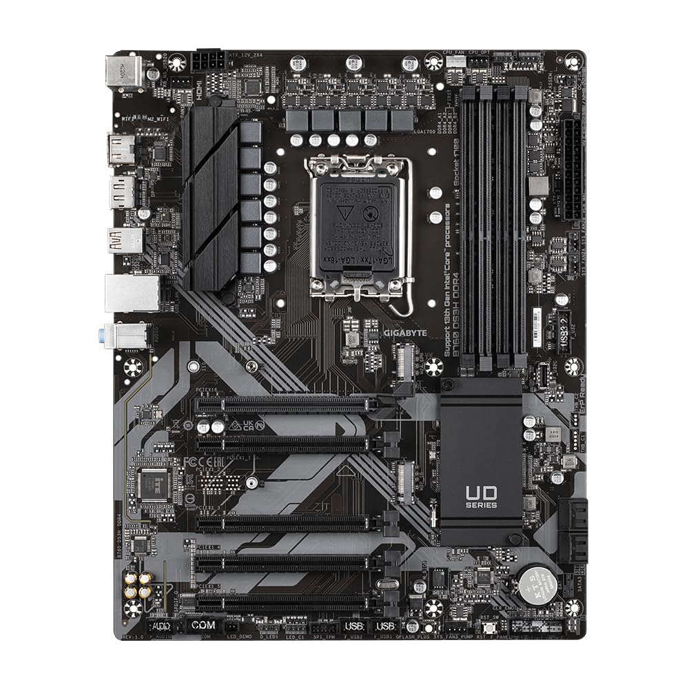 GIGABYTE B760 DS3H DDR4 Placa base - Soporta CPUs Intel Core de 14ª generación, VRM digital de 18+2+1 fases, hasta 5333MHz DDR4 (OC), 2xPCIe 4.0 M.2, LAN GbE, USB 3.2 Gen 2