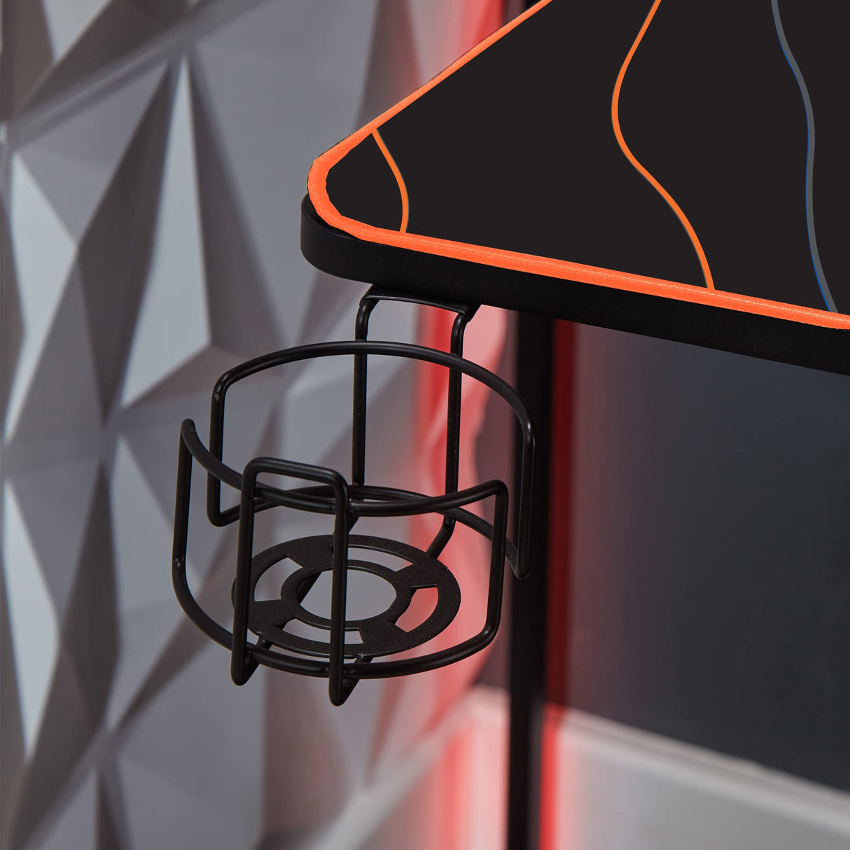 X Rocker Cougar XL Escritorio y estación de Trabajo para Juegos de Altura Ajustable, Mesa de computadora de Metal Resistente con Alfombrilla de ratón Grande, portavasos y Bandeja para Cables – Negro