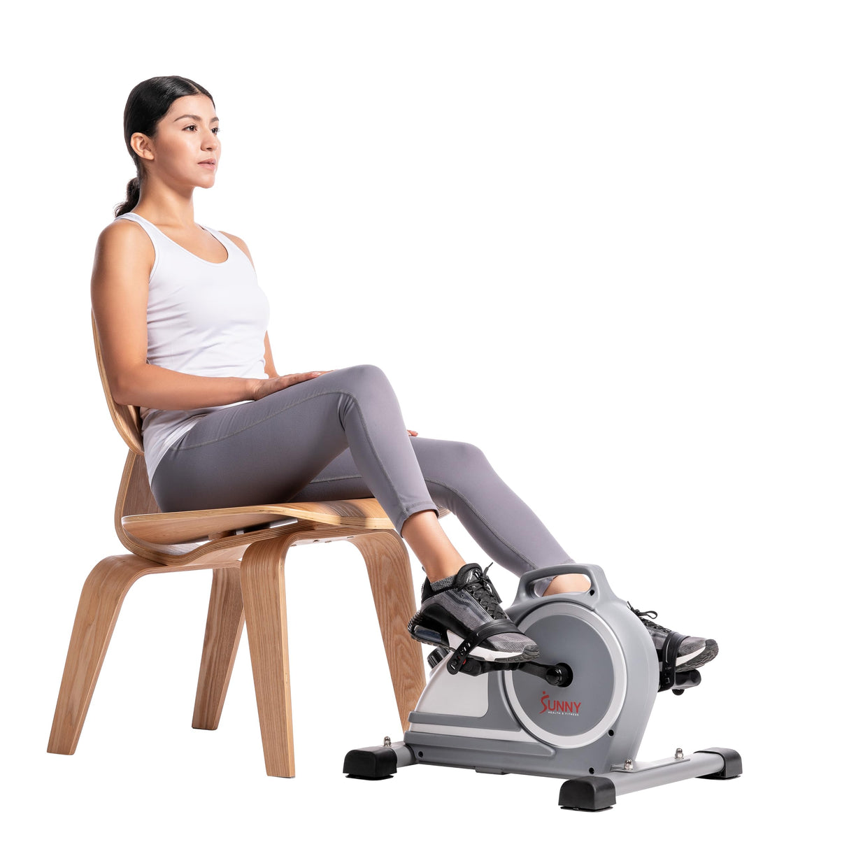 Sunny Health & Fitness Ejercitador de Pedales magnético para Debajo del Escritorio, Doble acción, diseño Discreto