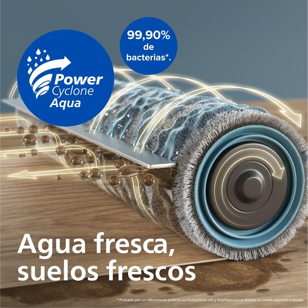 Philips Serie 9000 Robot Aspirador y Friegasuelos - Succión Ultra Fuerte, friega con Agua, estación Todo en uno, detección de obstáculos, Control Mediante App (XU9100/10)