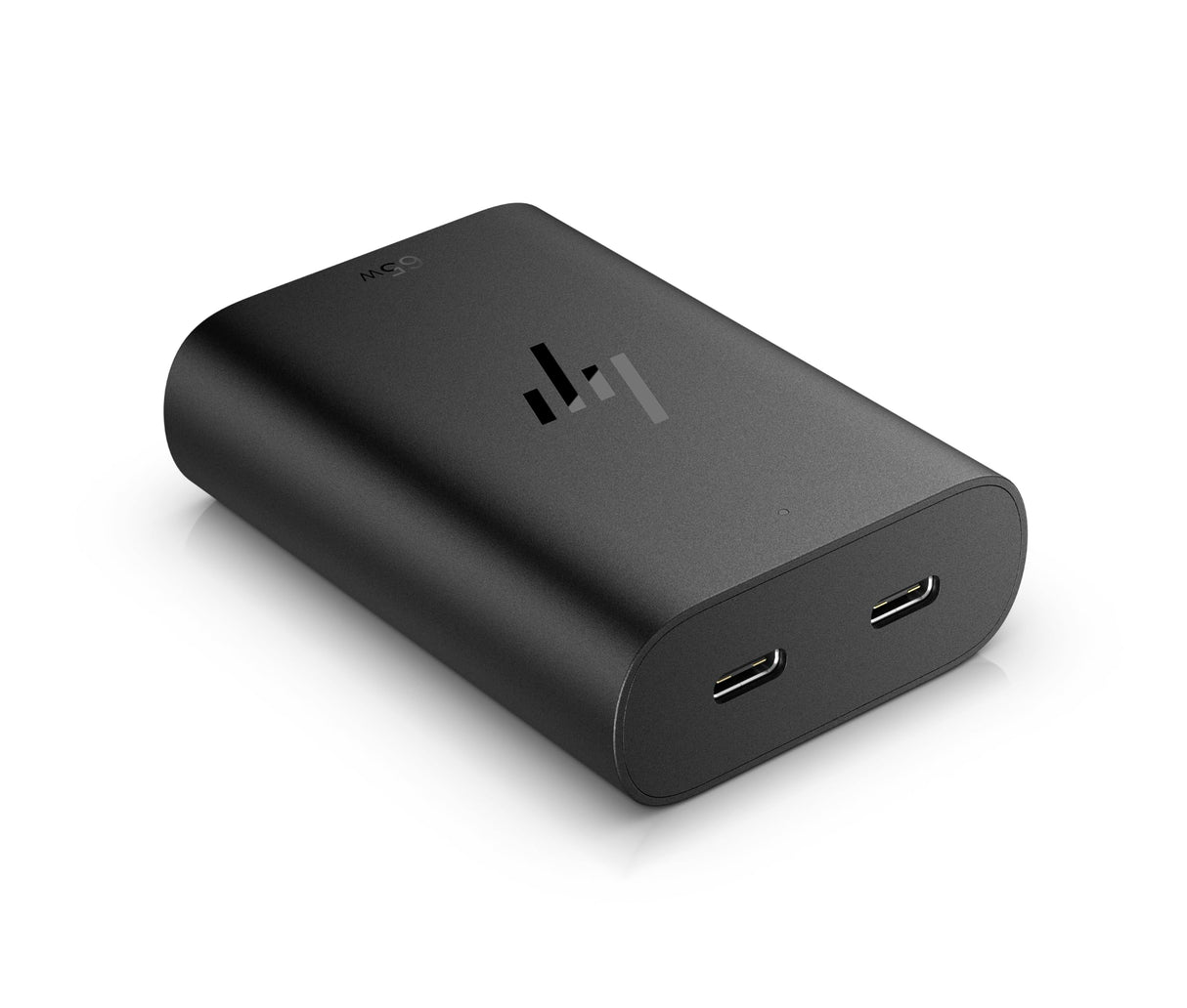 HP Cargador para portátil USB-C GAN de 65 W (Tamaño Compacto, Carga Rápida, Dos Puertos USB-C) Negro