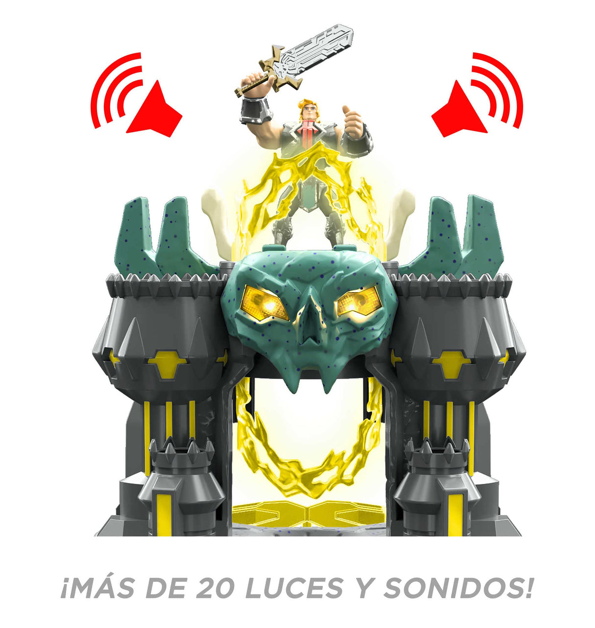 Masters of the Universe - He-Man and the Masters of the Universe Castillo de Grayskull con luces y sonidos para figuras de acción, juguete +4 años (Mattel HGW39)