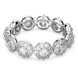 Swarovski Anillo Una Angelic, Talla redonda, Blanco, Baño de rodio