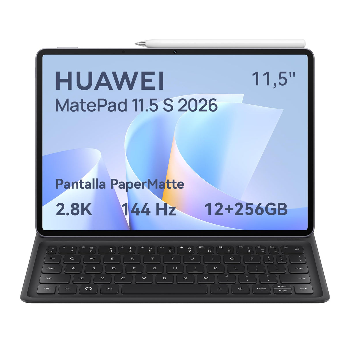 HUAWEI MatePad 11.5 S 2026 Tablet 2.8 K 144Hz Pantalla PaperMatte Ultranítida, 12+256GB, 8800 mAh 40W SuperCharge, WiFi 6+ Bluetooth, Teclado Extraíble Versión Español, M-Pencil Pro, Garantía 42 meses