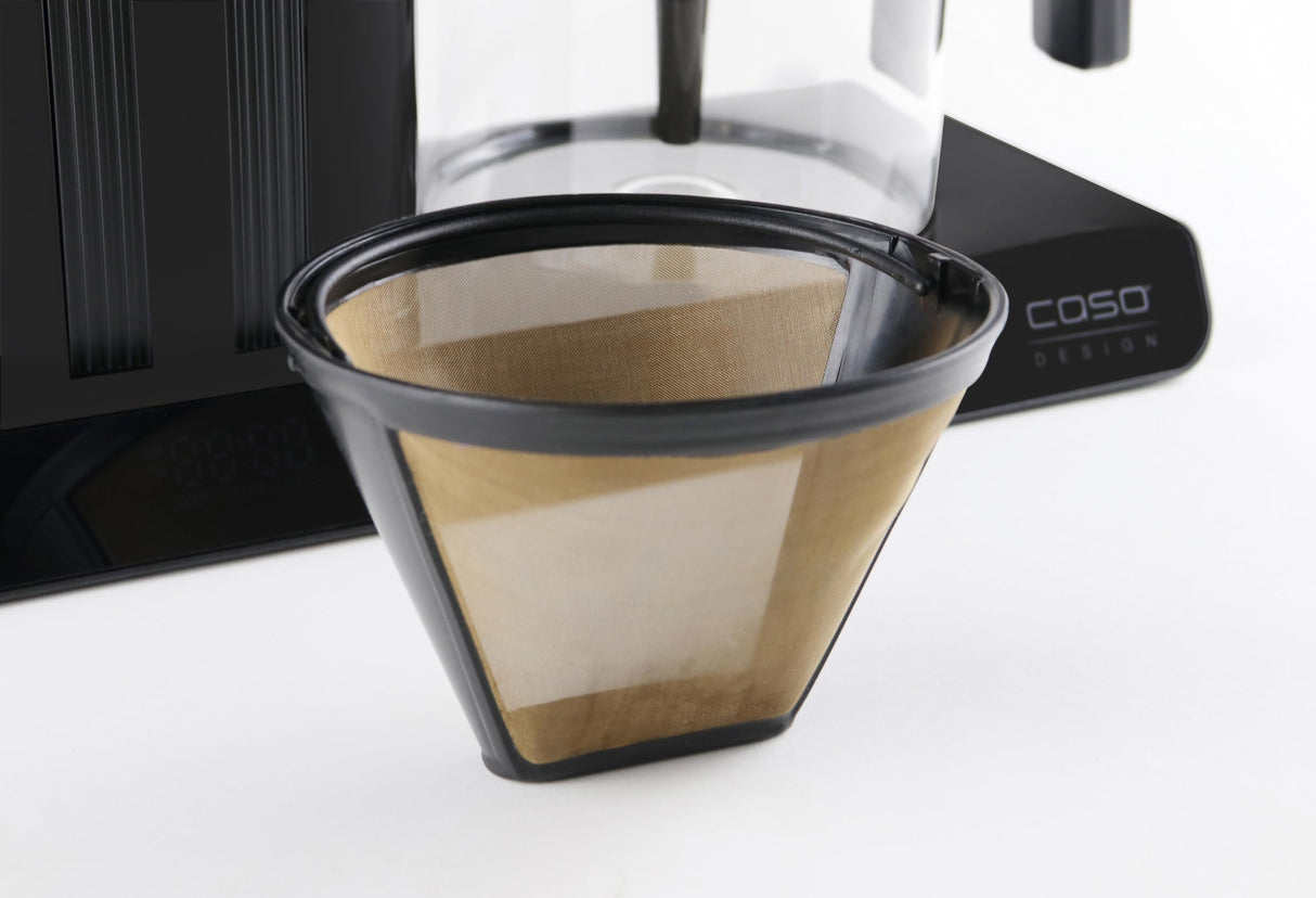 Caso Cafetera de goteo Aroma Sense - Cafetera de diseño, Capacidad 1,25L para 10 tazas, 1550W de Potencia, temporizador, filtro permanente, apagado automático, Pantalla táctil, negra