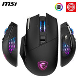 MSI Versa Pro Wireless + Mouse Dock Pro - Ratón Gaming, Sensor óptico de 26.000 PPP, frecuencia de sondeo de 1.000 Hz, diseño para diestros, batería de 80 Horas, con Cable e inalámbrico