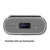 TechniSat VIOLA BT 1 - Altavoz portátil Bluetooth con Radio Digital Dab+ (FM, Dab, Temporizador de Alarma, Memoria de Favoritos, LCD, función de Manos Libres, Entrada AUX, 6W) Negro/Gris
