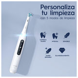 Oral-B iO 5N Cepillo de Dientes Eléctrico Blanco Con Mango Recargable, 1 Cabezal y Estuche De Viaje, 5 Modos De Cepillado Con Blanqueamiento Dental, Sensor De Presión, Diseñado por Braun