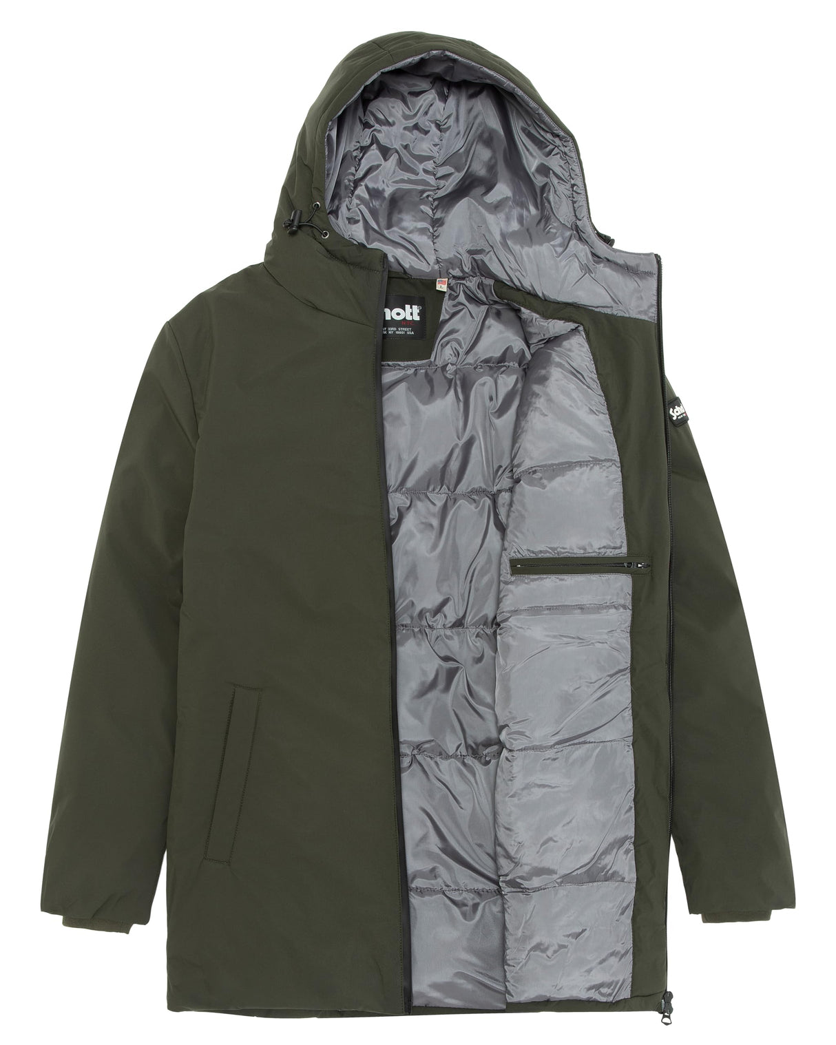 Schott NYC Fargo2 Chaqueta, Verde, L para Hombre
