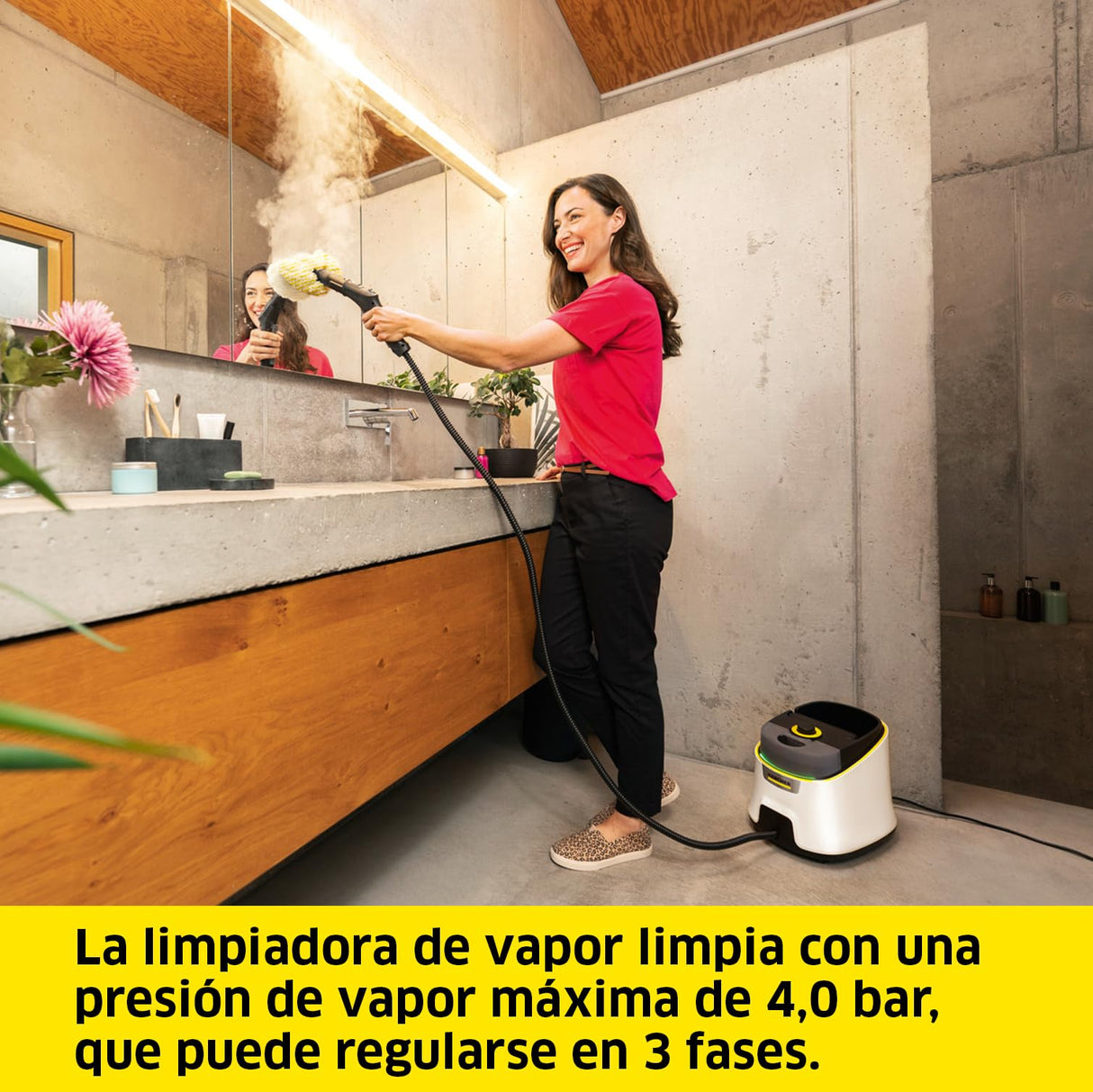 Kärcher Limpiadora de vapor SC 4 Deluxe Iron, presión de vapor: 4 bar, calentamiento: 3 min., superficie: 130 m², depósitos: 0,5 l + 1,3 l, kit suelos EasyFix, boquillas, plancha de vapor