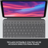 Logitech Combo Touch, funda con teclado extraíble para iPad (10.a generación) y A16)gran trackpad de precisión, teclado retroiluminado de tamaño normal y tecnología Smart Connector,QWERTY ESP - Gris