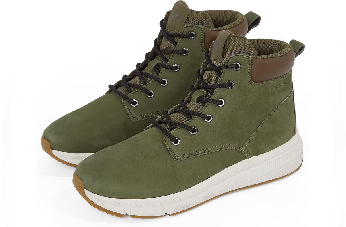 Tommy Hilfiger Botas de caña baja Hombre Light Hybrid de piel, Verde (Army Green), 44