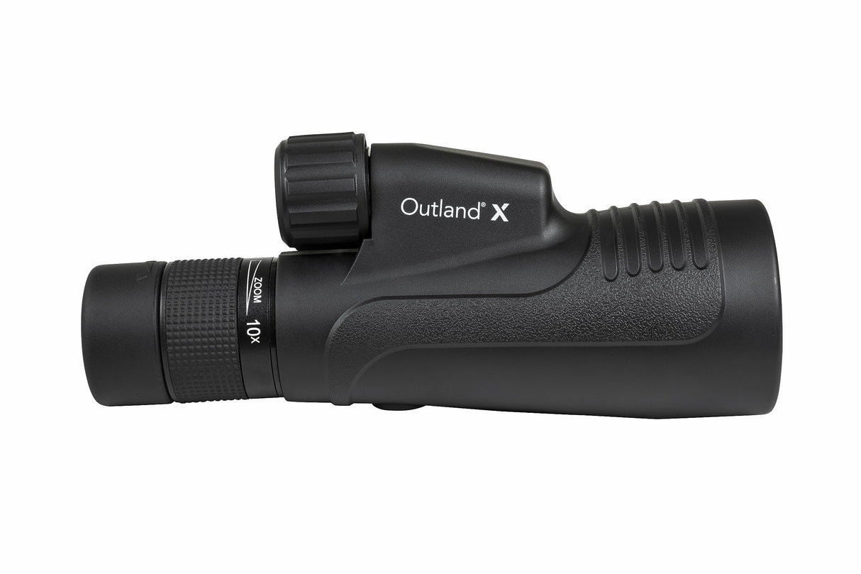 Celestron 72373 Outland X Monocular Resistente al gua 10-30x50 mm con trípode, paño Limpieza, Tapas oculares y Funda - Carcasa Resistente, Prisma BaK-4 y óptica con Revestimiento múltiple, Negro