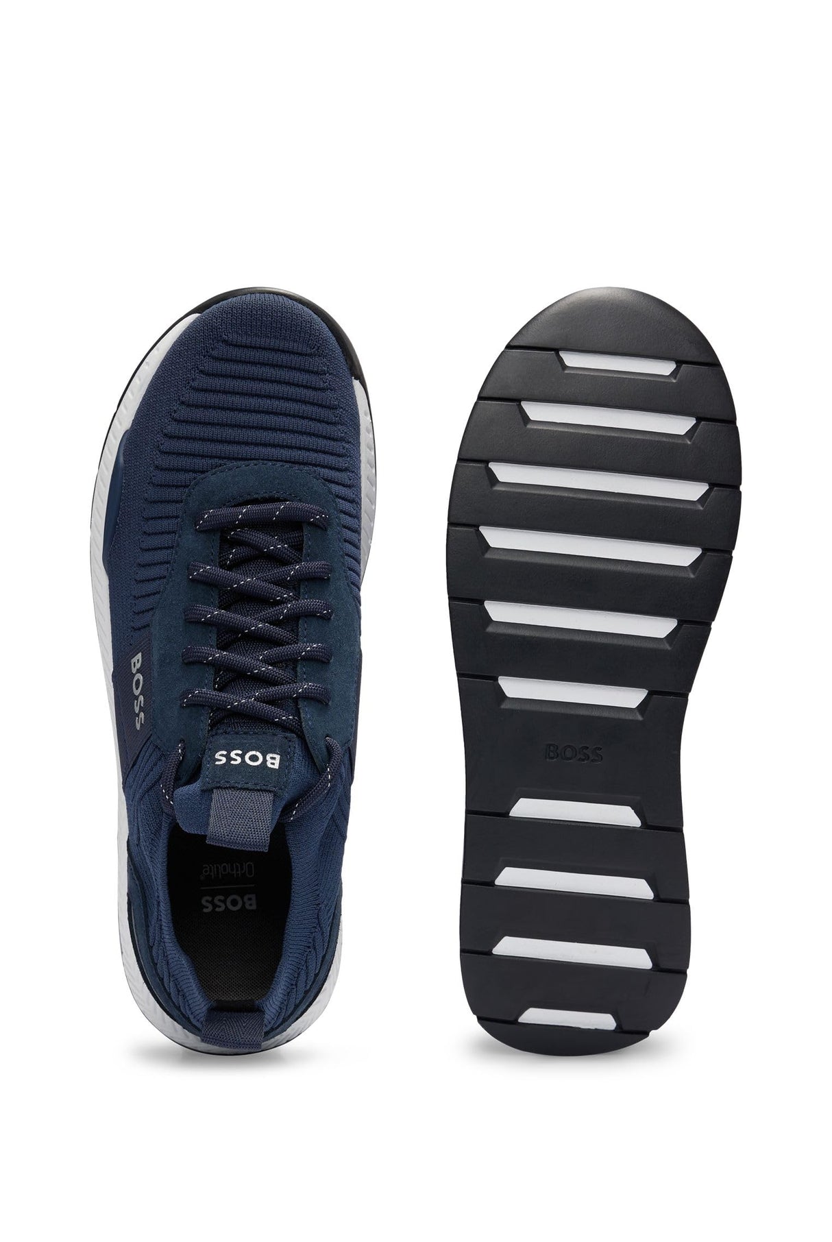 BOSS Hombres Titanium_Runn_knst_N Sneaker Azul 43 EU