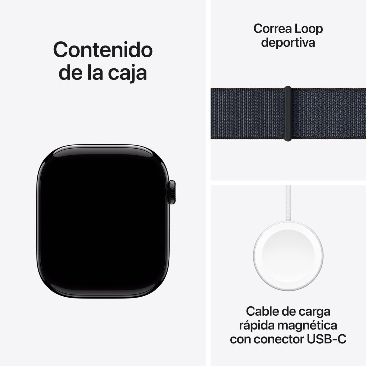 Apple Watch Series 10 GPS Smartwatch con Caja de Aluminio Negro Brillante de 46 mm y Correa Loop Deportiva Tinta - Talla única. Monitor de entreno, Pantalla Retina Siempre Activa y Neutro en Carbono
