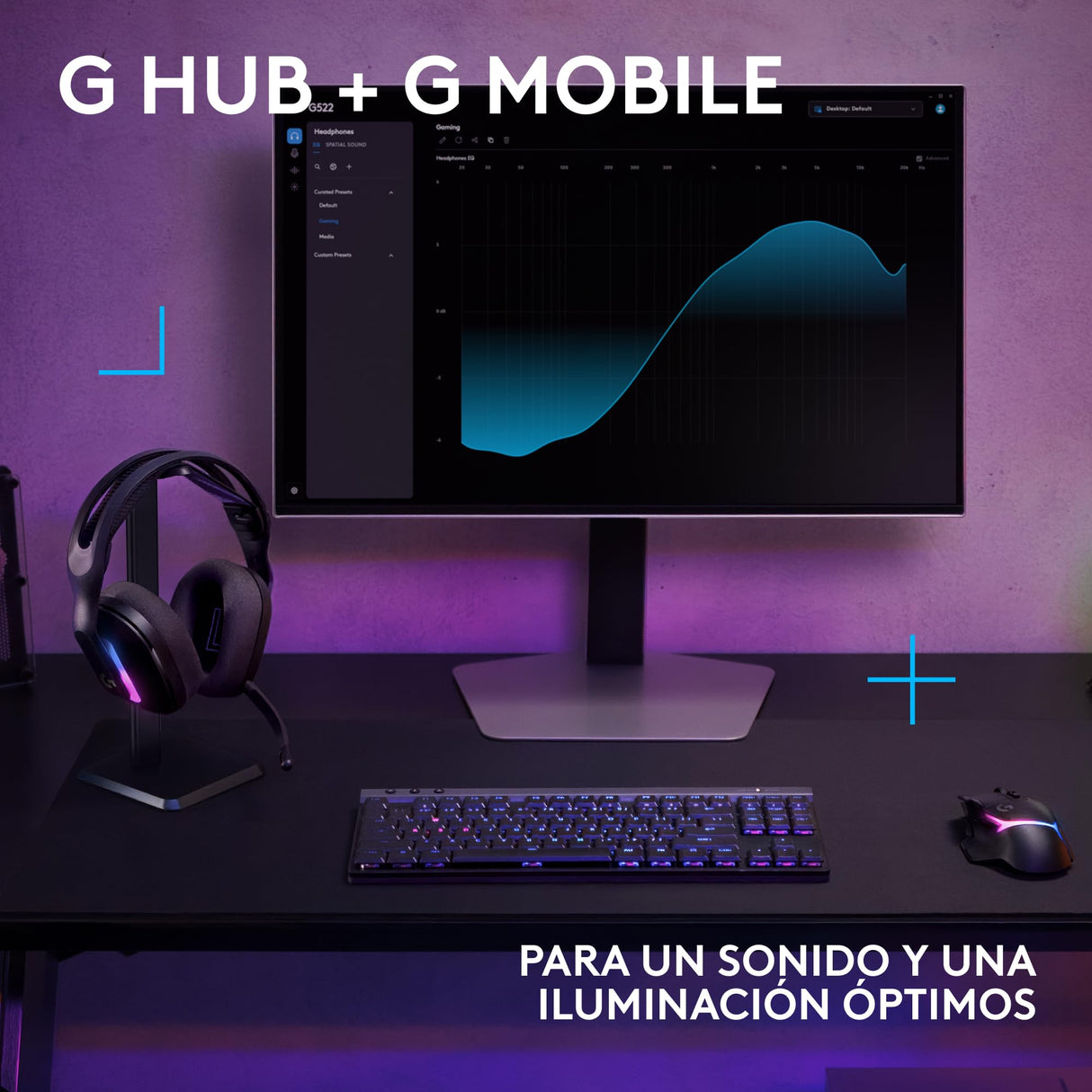 Logitech G G522 LIGHTSPEED auriculares con micrófono inalámbricos para gaming, LIGHTSYNC RGB, micrófono y audio avanzado, conexión triple - LIGHTSPEED, Bluetooth, USB-A a USB-C para PC - Negro