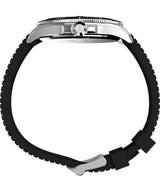 Timex Trend - Reloj de 43 mm para hombre, correa de liberación rápida de dos piezas, esfera verde, caja en tono plateado TW2V91700
