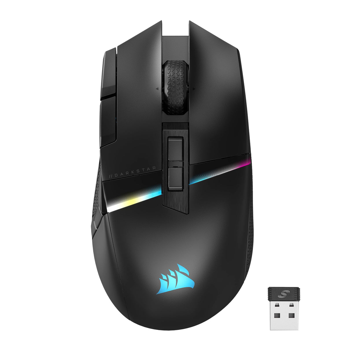 Corsair DARKSTAR Ratón Inalámbrico RGB Para Juegos MMO - 26.000 PPP - 15 Botones Programables - Batería Hasta 80 Horas - Compatible con iCUE - PC, PS5, PS4, Xbox - Negro