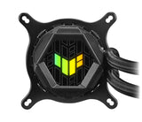 ASUS TUF Gaming LC 120 ARGB Disipador de líquido todo en uno, ventilador TUF Gaming de 120 mm, iluminación ARGB, LGA 1700 y AMD AM4, Bracket AM5 incluido, negro