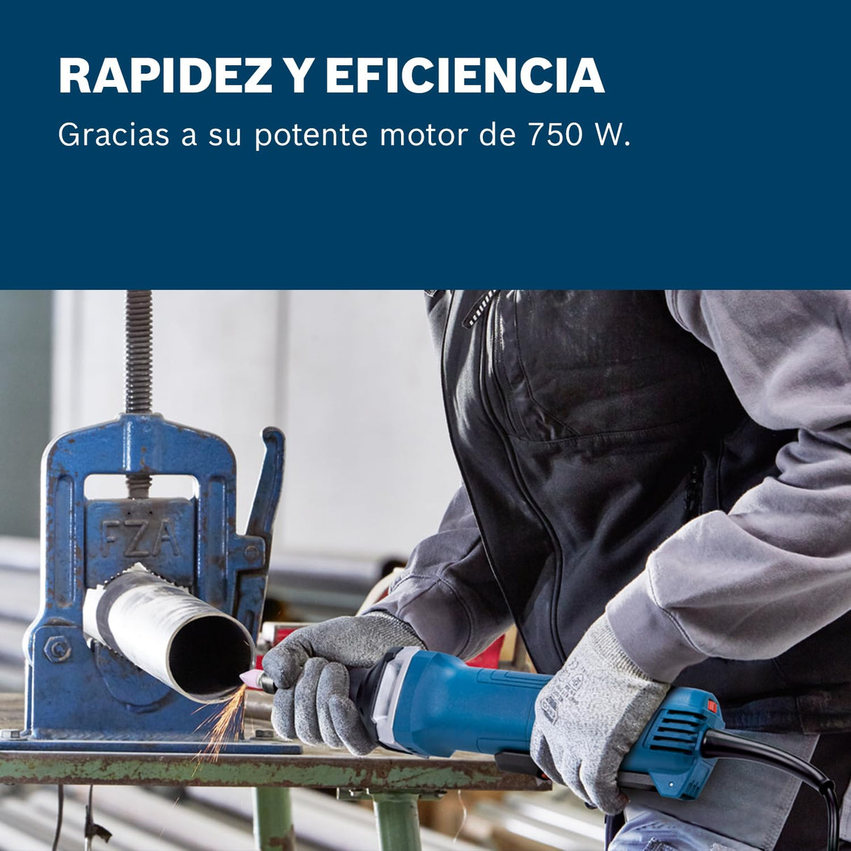 Bosch Professional amoladora recta GGS 30 LPS (750 W, con interruptor PROtection de hombre muerto, función Kickback Control, incl. 1 llave, pinza de sujeción de 6 mm con tuerca)