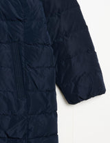 Tommy Hilfiger Abrigo de plumas Mujer Tyra Heritage Coat With Fur con piel sintética, Azul (Desert Sky), 46
